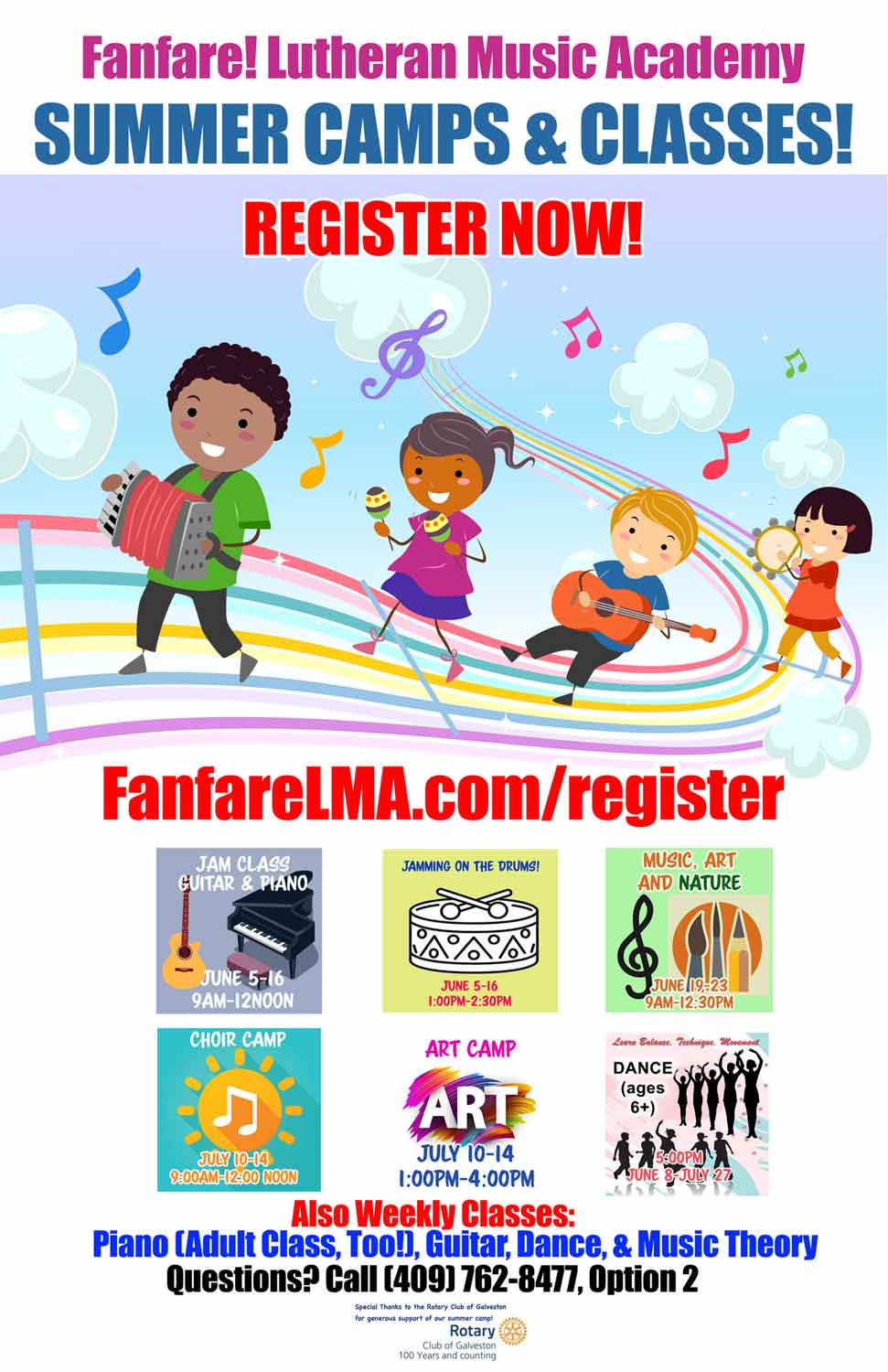 Fanfare Summer Registration Poster